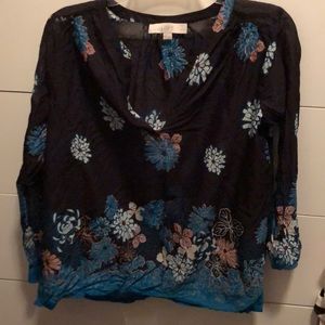 Black tunic with flower designs